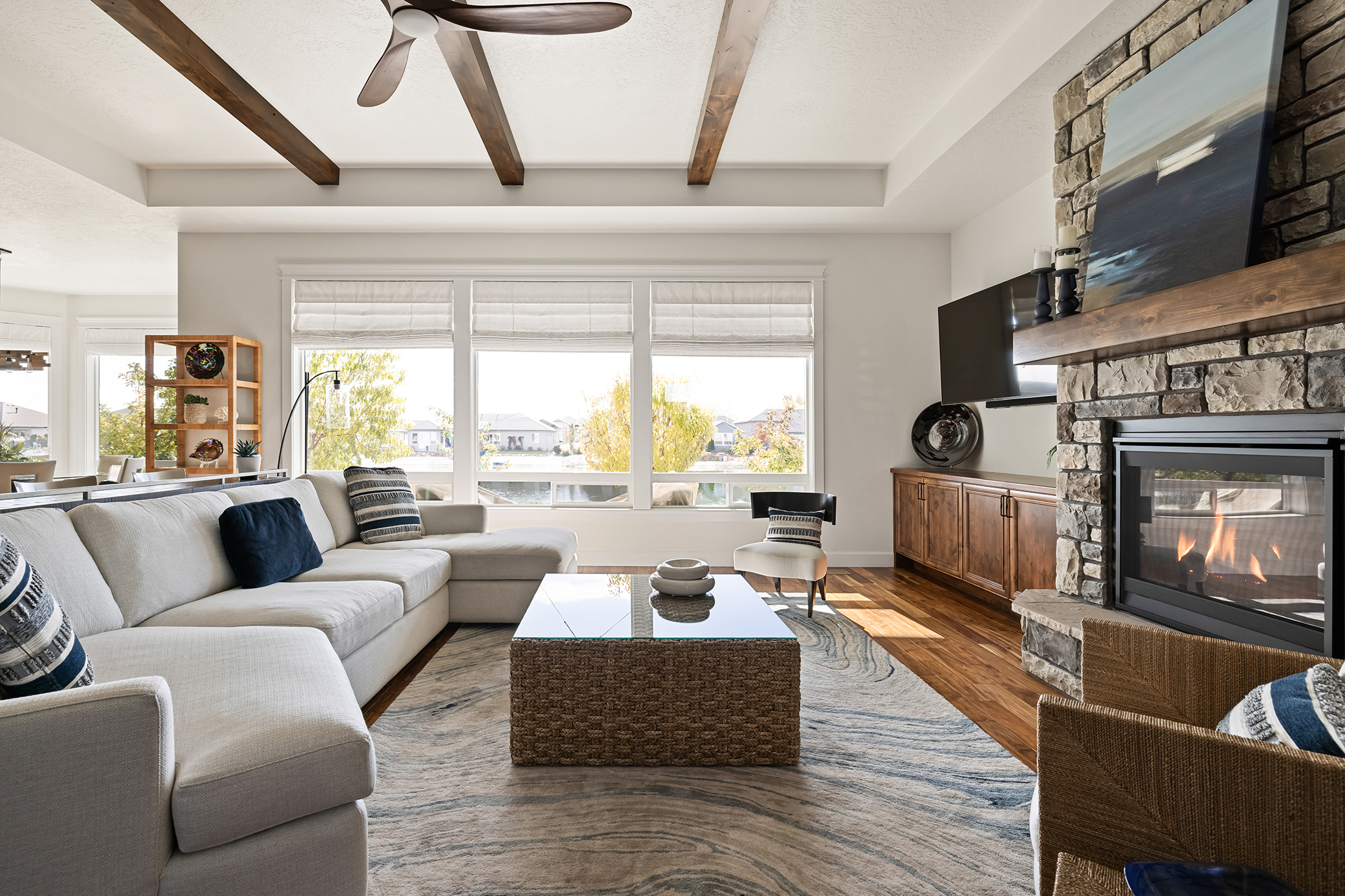 Lakehouse interior design and decorating services by S&V Creations.