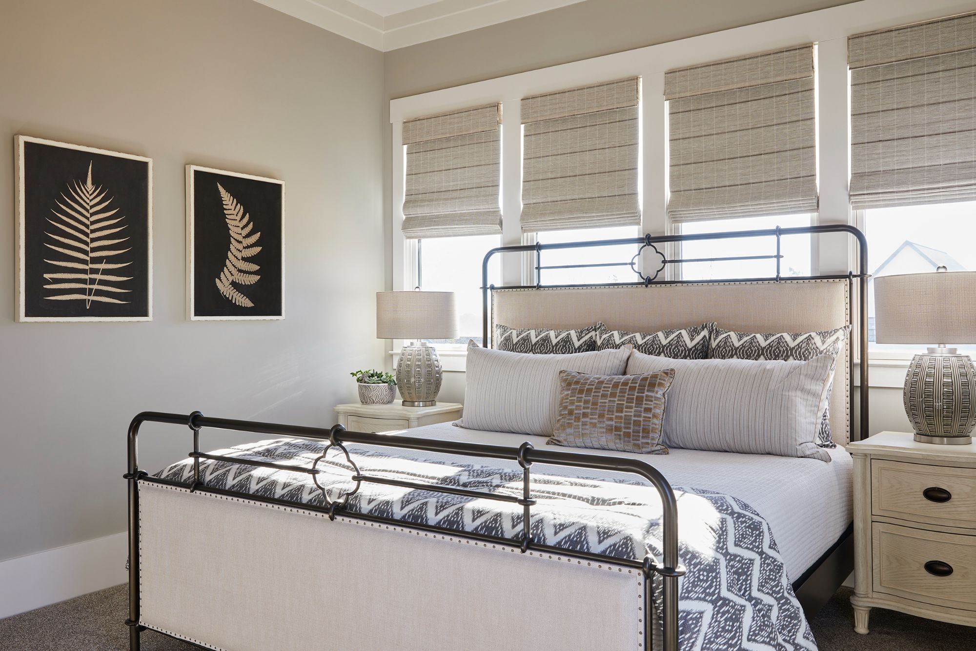 Roseville modern country rustic bedroom interior decorator.