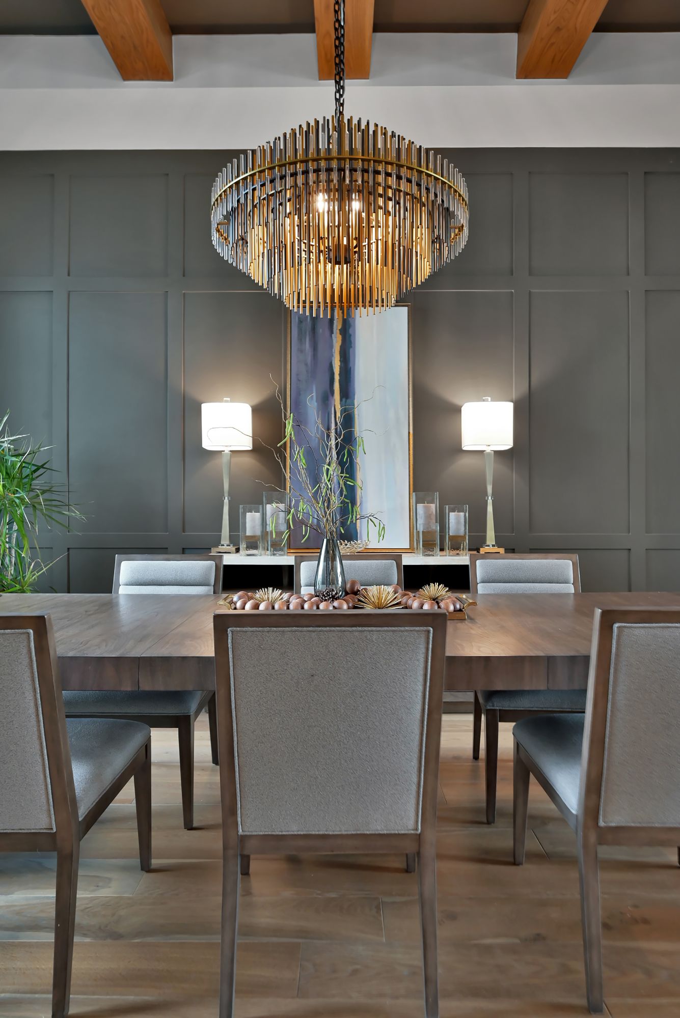 Roseville Interior Decorator with luxury dining room to contact S&V Creations.