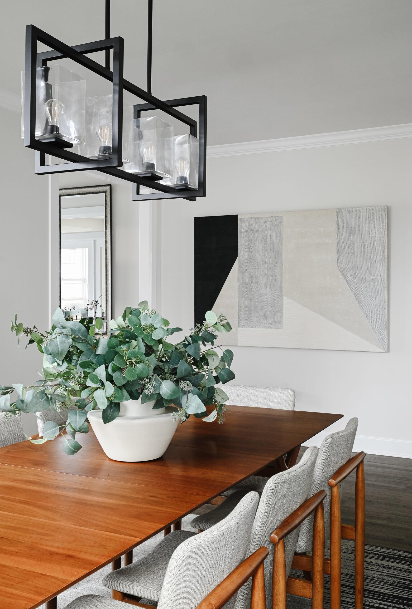 Mid-Century Modern dining room in Newcastle interior design project.