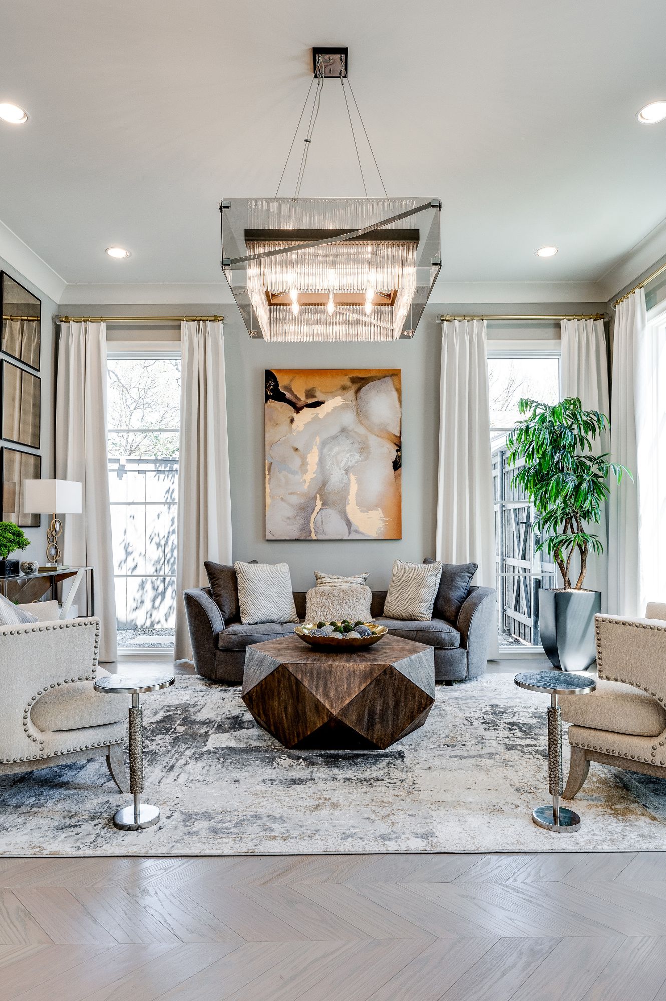 White and Gray Family Room